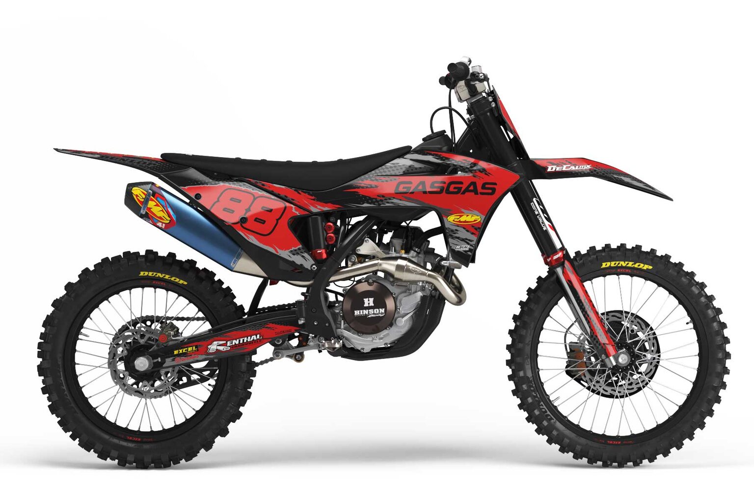 GasGas MC450F Black T-8 Series Dirt Bike Graphics Kit