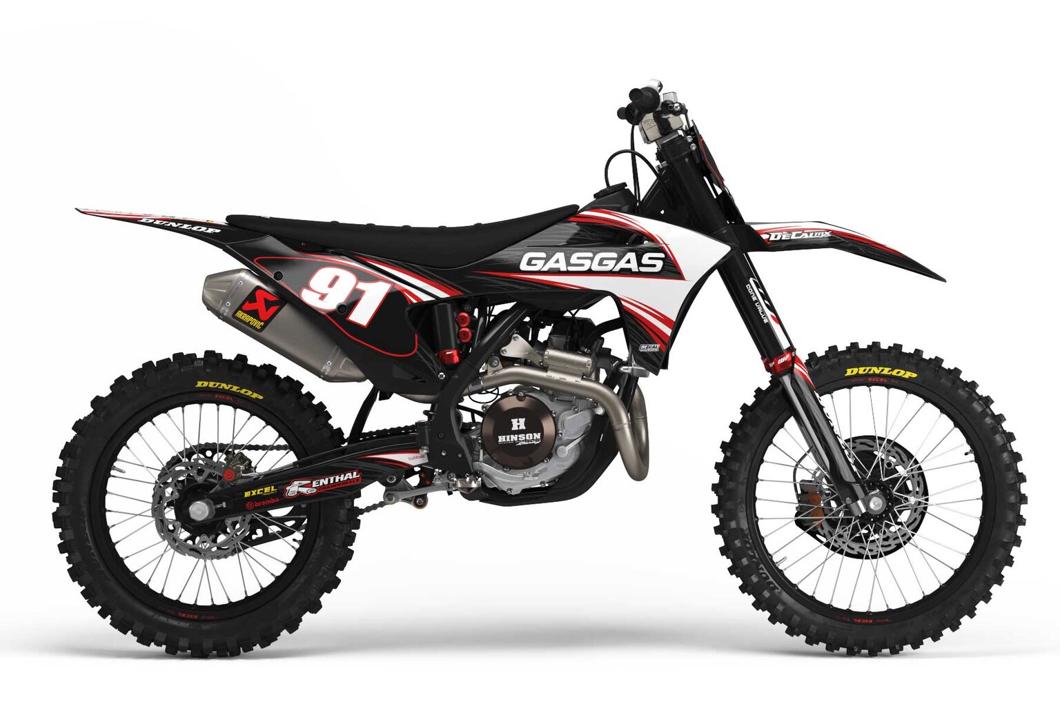 GasGas MC250 Black T-9 Series Dirt Bike Graphics Kit