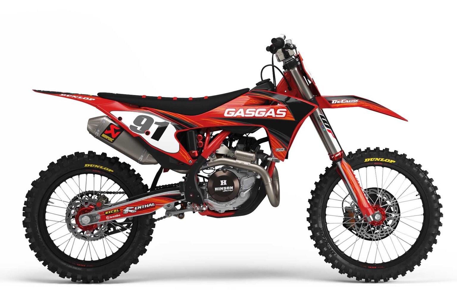 GasGas MX125 Red T-9 Series Dirt Bike Graphics Kit