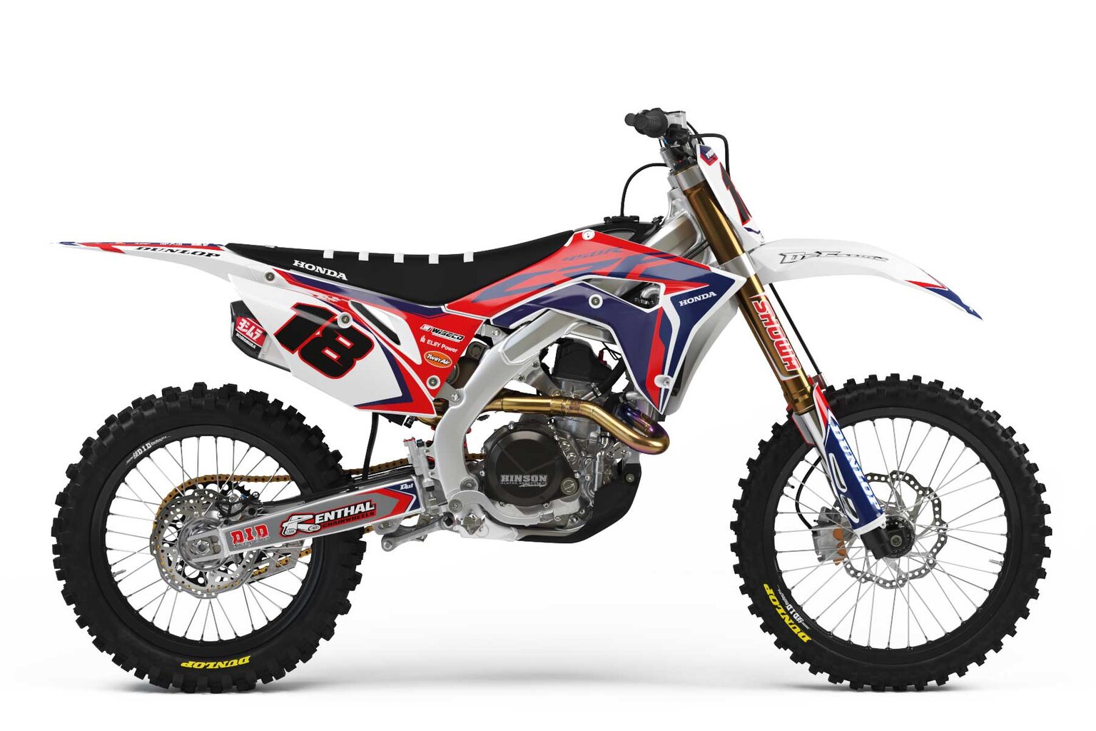 Honda CR250 White Factory Series 18 Dirt Bike Graphics Kit