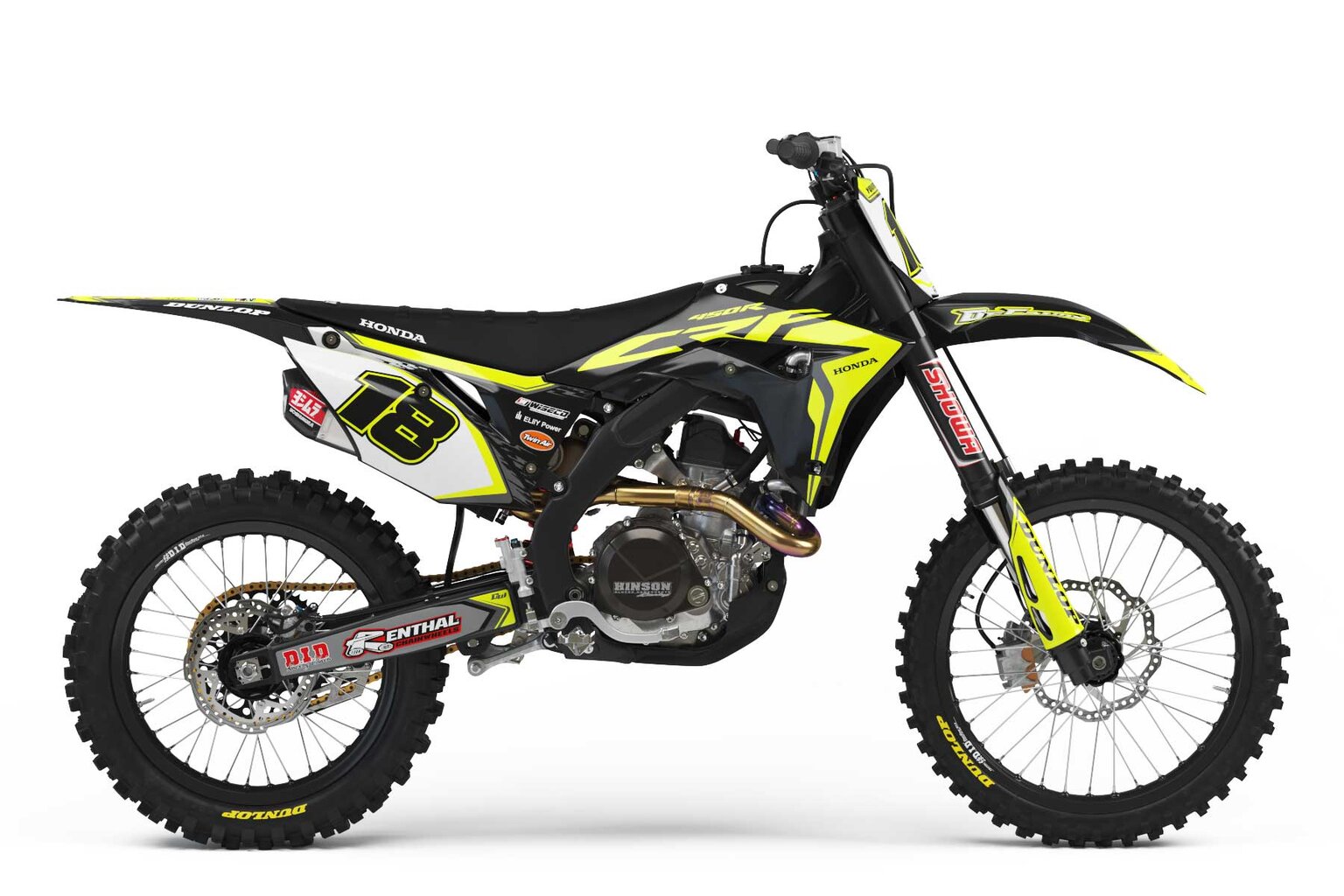 Honda CRF250R Black Factory Series 18 Dirt Bike Graphics Kit