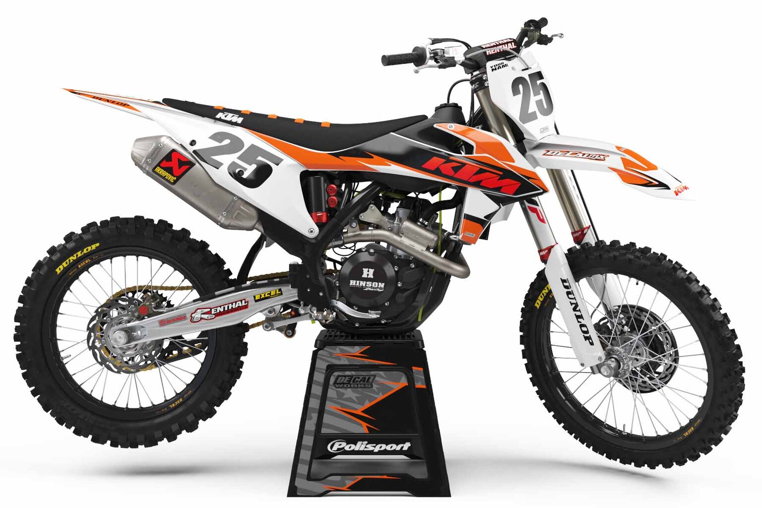 KTM EXC450 White Garage Sale Complete Graphics Kit