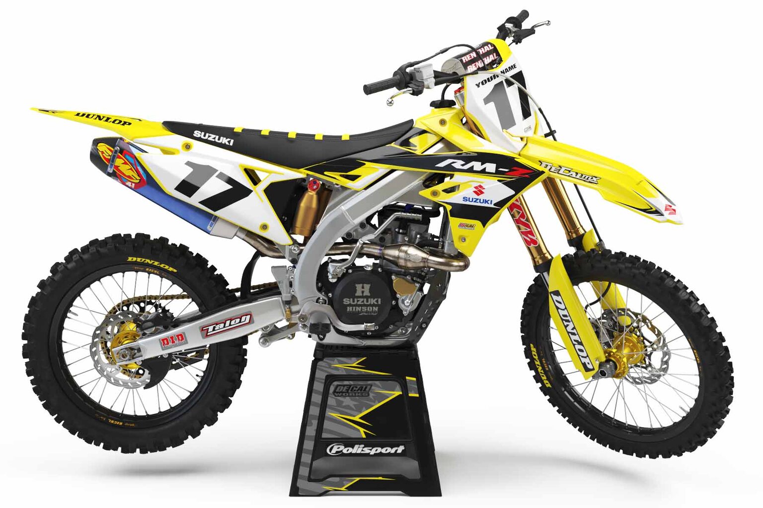 Suzuki RMZ450 Yellow Garage Sale Complete Dirt Bike Graphics Kit