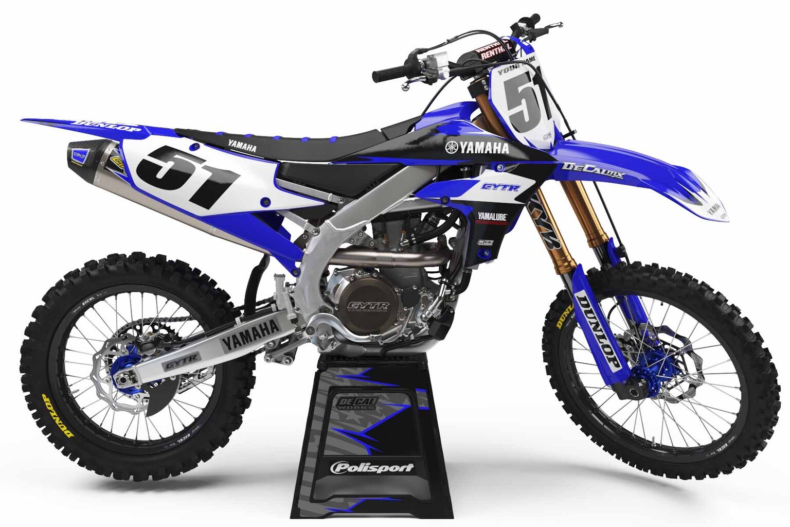 Yamaha TTR110 Blue Garage Sale Complete Dirt Bike Graphics Kit