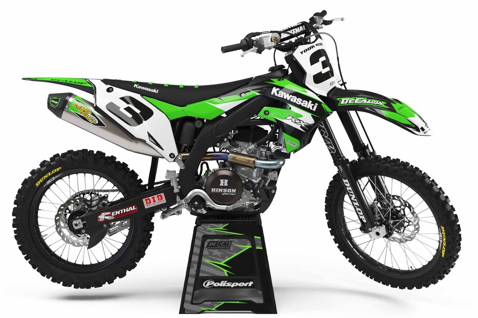 Kawasaki KX250F Black Garage Sale Complete Graphics Kit