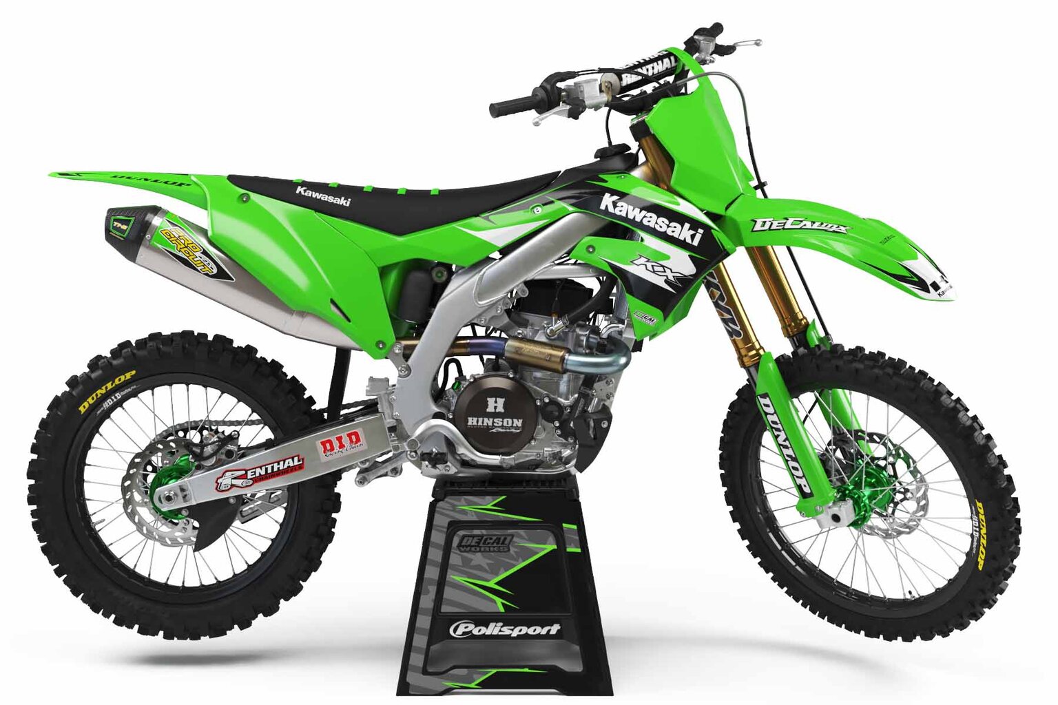 Kawasaki KX250 Green Garage Sale Full Graphics Kit