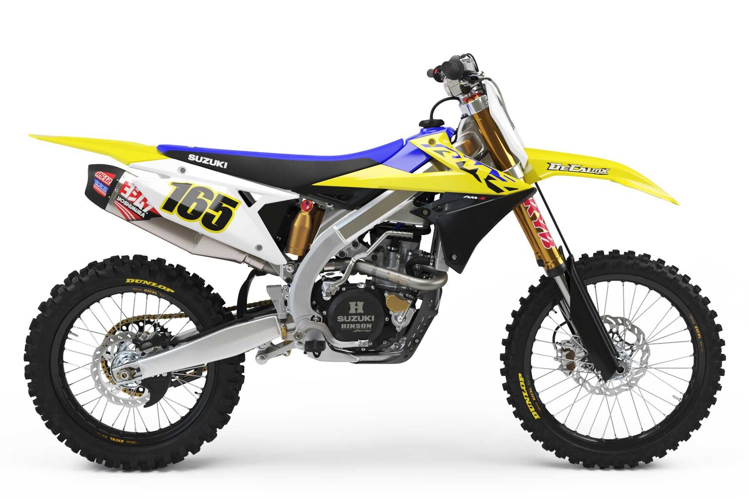 Suzuki RM125 White Contour Cut Number Plate Dirt Bike Graphics.