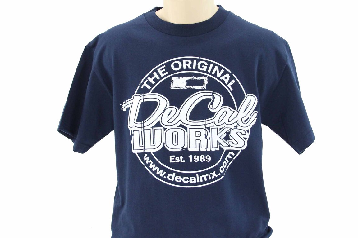 DeCal Works Small Original Navy T-Shirt with White Logo