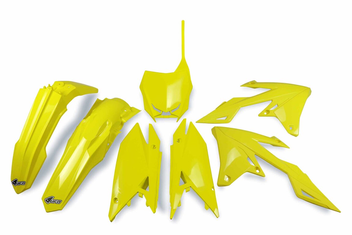 UFO Yellow Plastic Kit for 18-25 Suzuki RMZ250, RMZ450