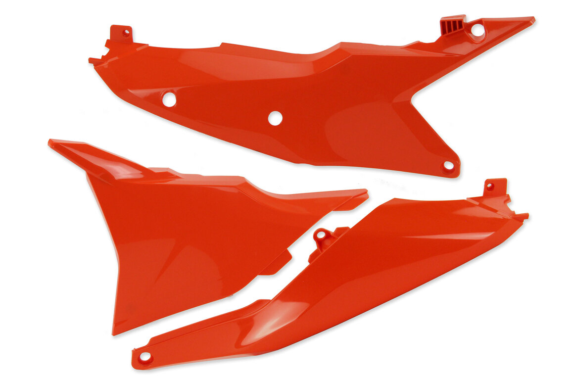 UFO Orange Side Number Plates with Airbox Cover for 22-25 KTM EXCF, SMR, SX, SXF, XC, XCF, XCW, XCW300 Factory Edition, XW