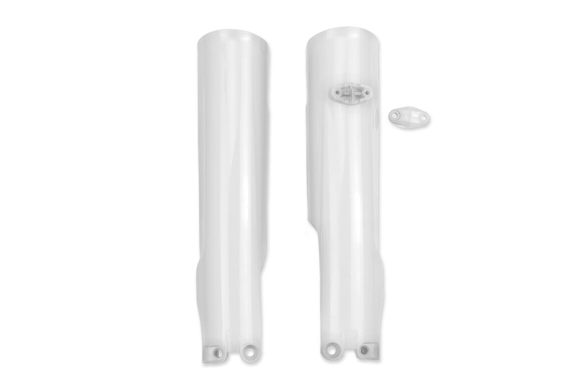 UFO Ceramic White Lower Fork Guards for 22-25 KTM EXCF, SX, SXF, XC, XCF, XCW, XCW300 Factory Edition, XW