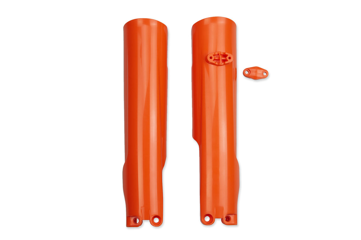 UFO Orange Lower Fork Guards for 22-25 KTM EXCF, SX, SXF, XC, XCF, XCW, XCW300 Factory Edition, XW