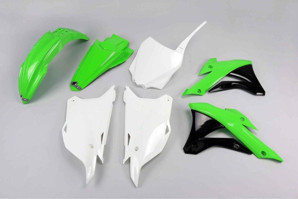 UFO OEM 16-19 Color Plastic Kit replacement plastics for 14-21 Kawasaki KX85 dirt bikes