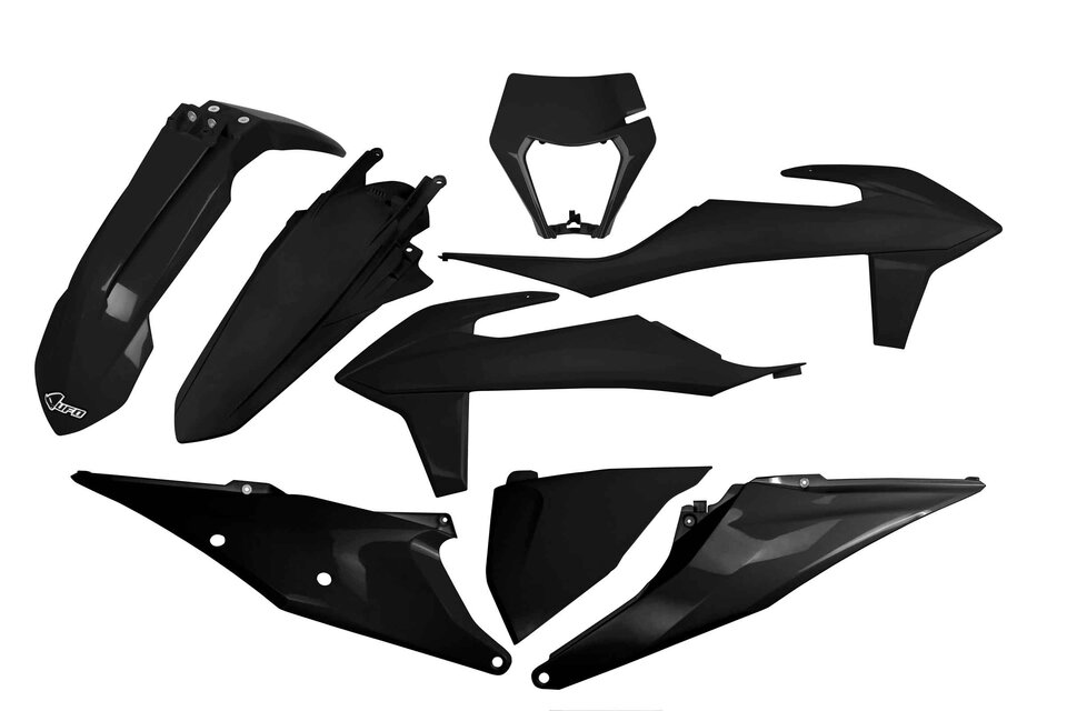 UFO Black Plastic Kit for 20-23 KTM EXC, EXCF, XCF, XCW