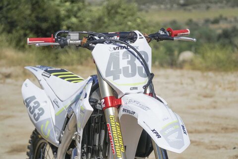 DeCal Works Custom Dirt Bike Decals White with a Light Grey Accent and Showa Logos