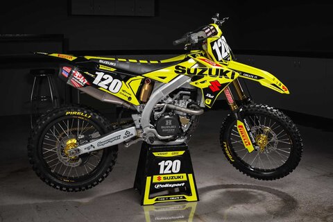 Yellow and black Suzuki RMZ250 Dirt Bike Graphics on Polisport Plastic with Officially Licensed Yoshimura Logos