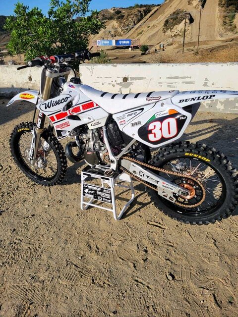 Think It. Create It. series from DeCal Works Yamaha YZ250 white dirt bike decals with Officially Licensed Prox Logos