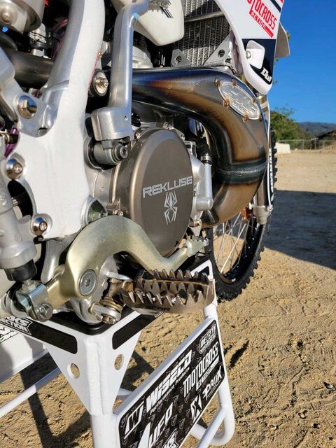 Think It. Create It. series from DeCal Works Yamaha YZ250 white dirt bike decals with Officially Licensed Dubya Logos