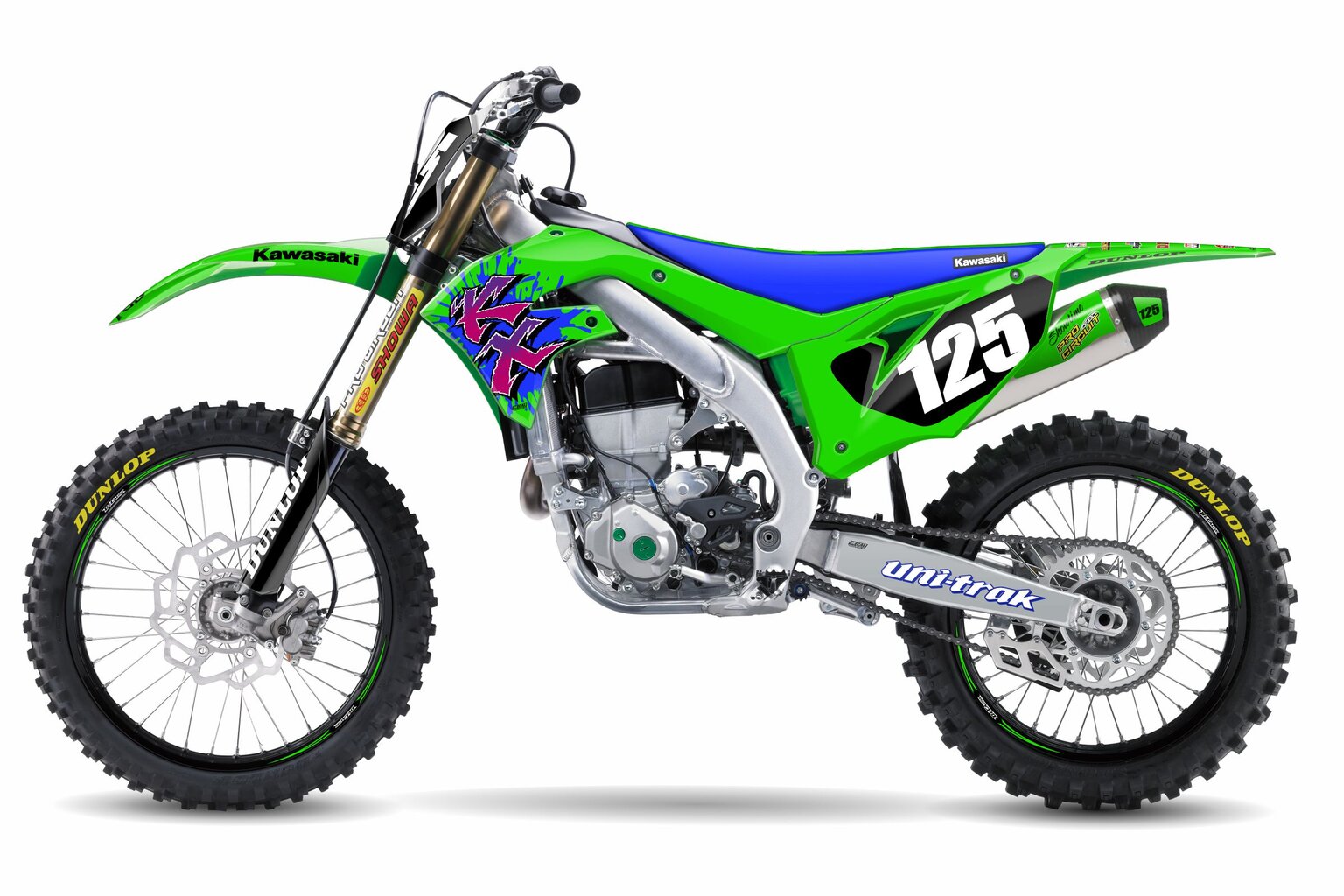 Kawasaki KX250F Green 90 Retro Series Dirt Bike Graphics Kit