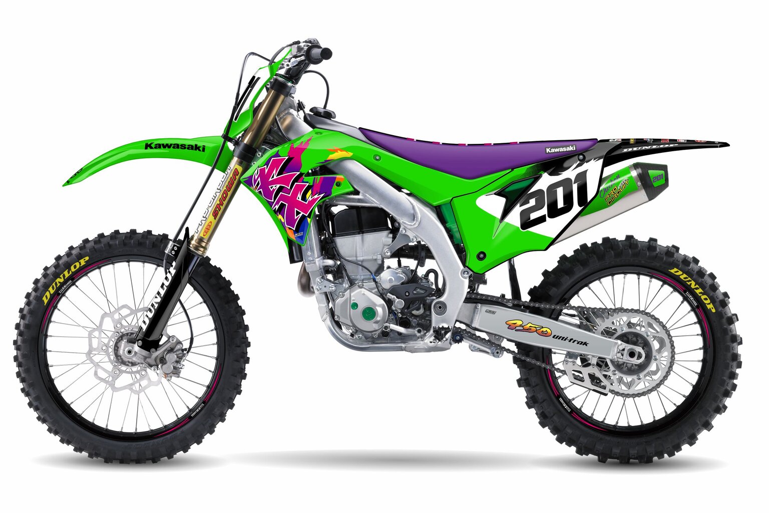 Kawasaki KX450F Green 94 Retro Series Dirt Bike Graphics Kit