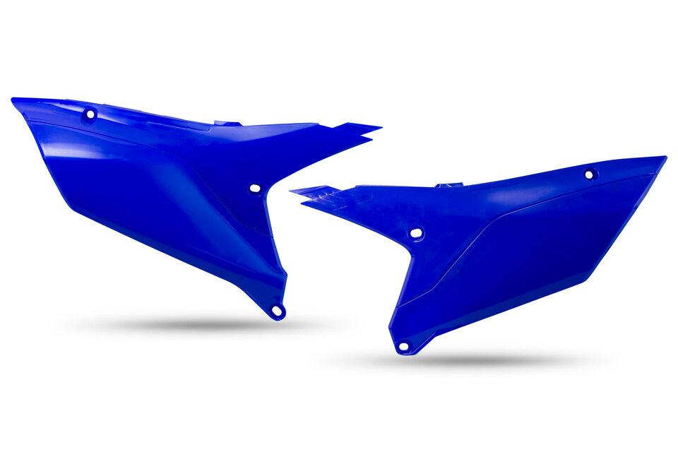 UFO Blue Side Number Plates replacement plastics for 23-24 Yamaha YZ250F, YZ450F dirt bikes