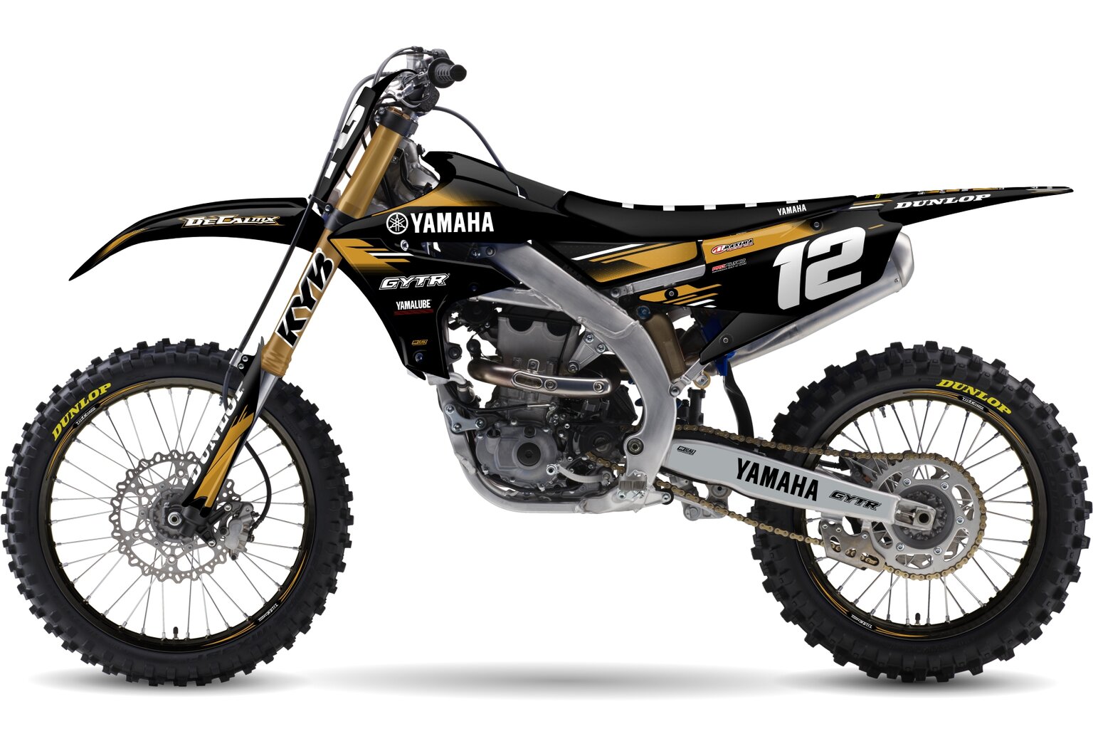 Yamaha YZ250F black 232 design custom dirt bike graphics kit