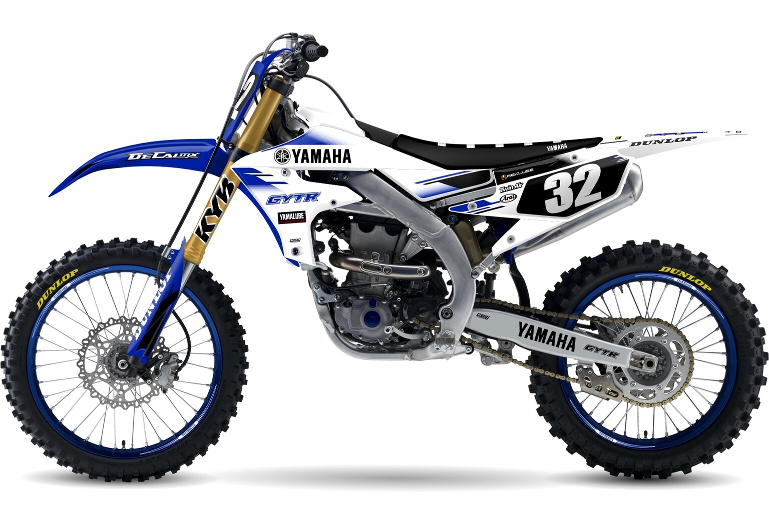 Yamaha YZ450F white 232 design custom dirt bike graphics kit