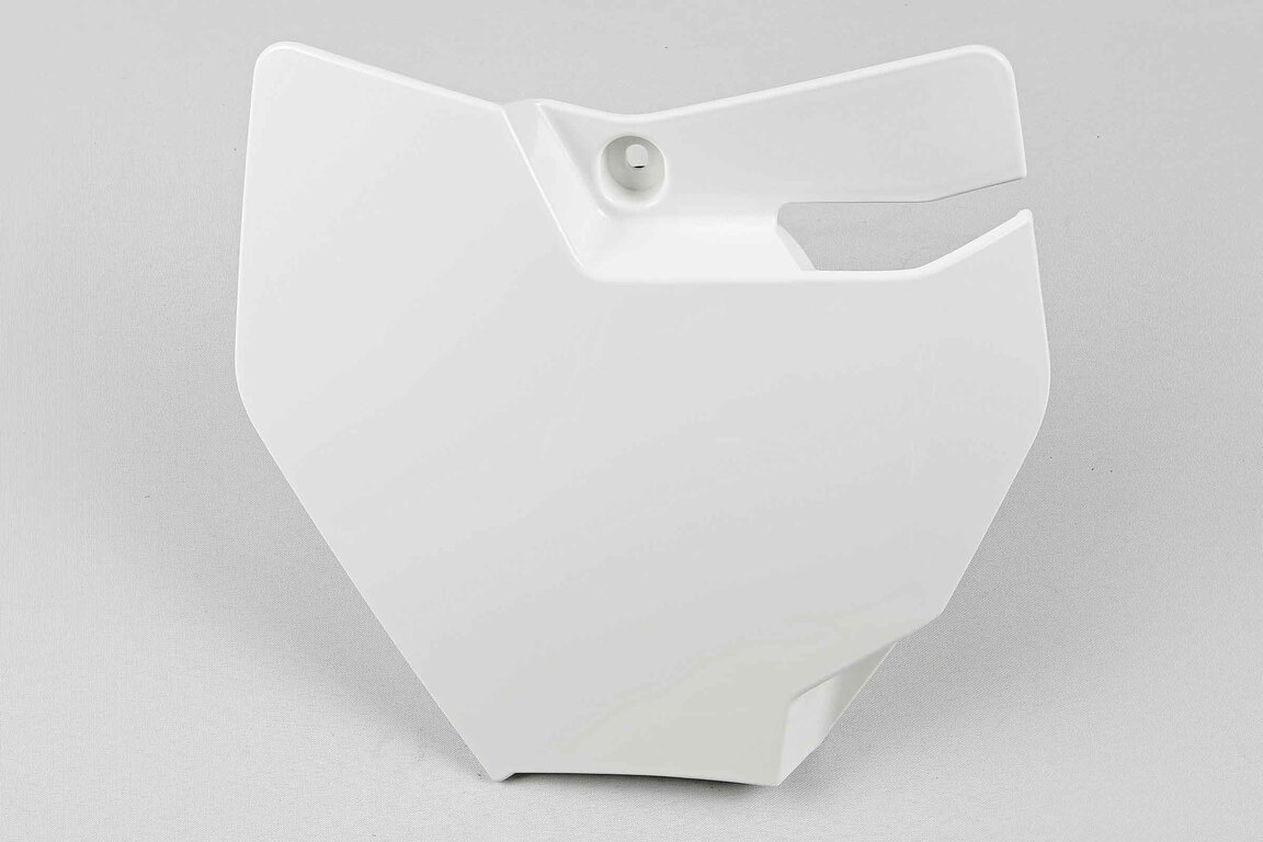 UFO White Front Number Plate for 16-23 GasGas, KTM MC, SX65