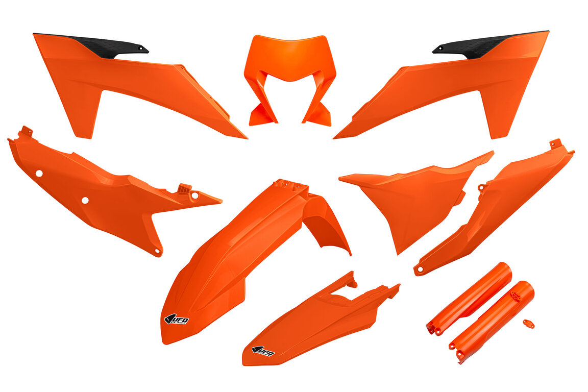 UFO Orange w/ Forks Plastic Kit for 24-25 KTM EXCF, XCF, XCW, XCW300 Factory Edition, XW