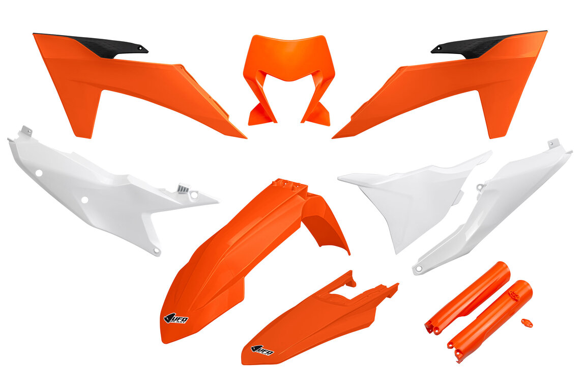 UFO OEM Color w/ Forks Plastic Kit for 24-25 KTM EXCF, XCF, XCW, XCW300 Factory Edition, XW