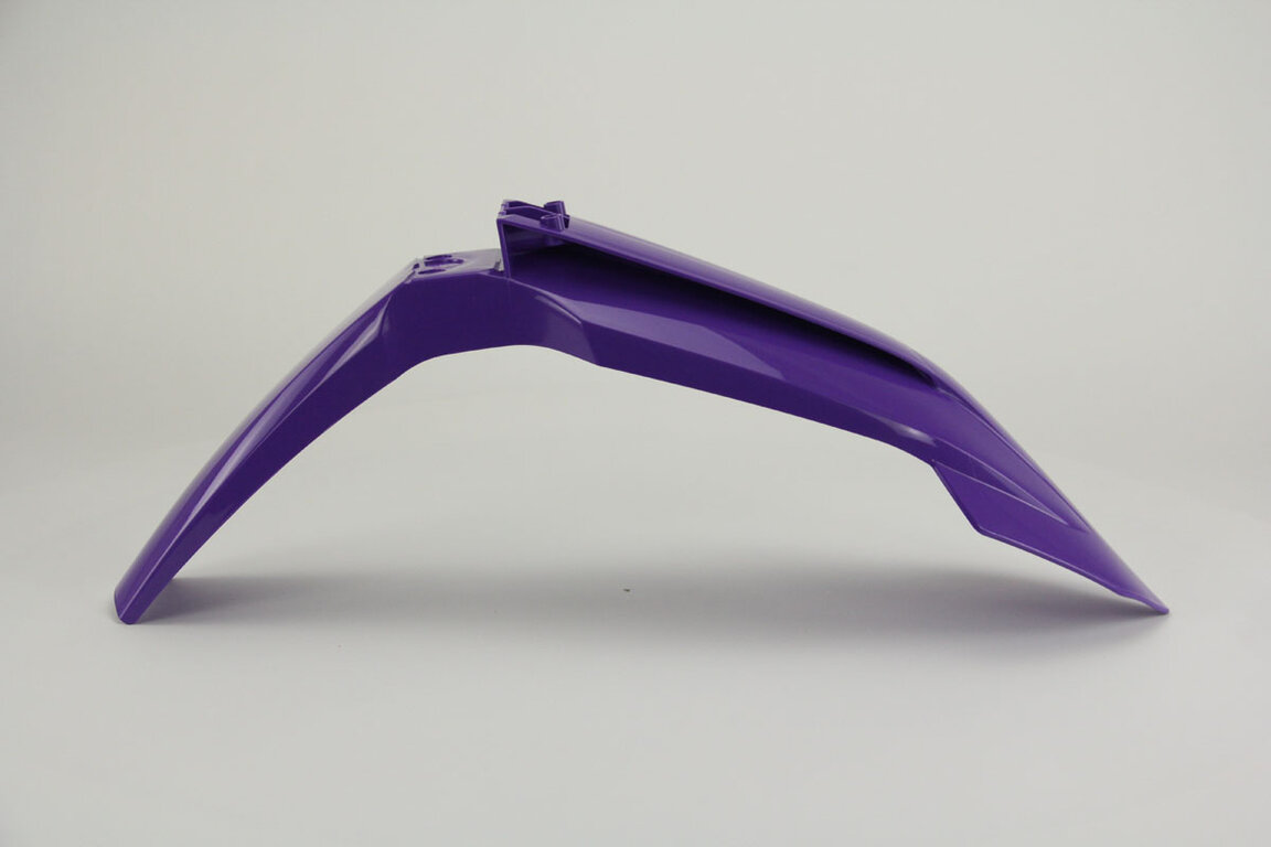 UFO Purple Front Fender replacement plastics for 22-25 KTM EXCF, SX, SXF, XC, XCF, XCW, XCW300 Factory Edition, XW dirt bikes 360 view