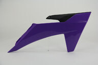 Right Side UFO Purple Radiator Shroud Set replacement plastics for 22-25 KTM EXCF, SMR, SX, SXF, XC, XCF, XCW, XCW300 Factory Edition, XW dirt bikes.