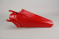 Left Side UFO Red Rear Fender replacement plastics for 21-23 GasGas EX, EXF, MC, MCF dirt bikes.