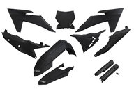 UFO Black Vented w/Forks Plastic Kit for 22-24 KTM SX, SXF, XC, XCF