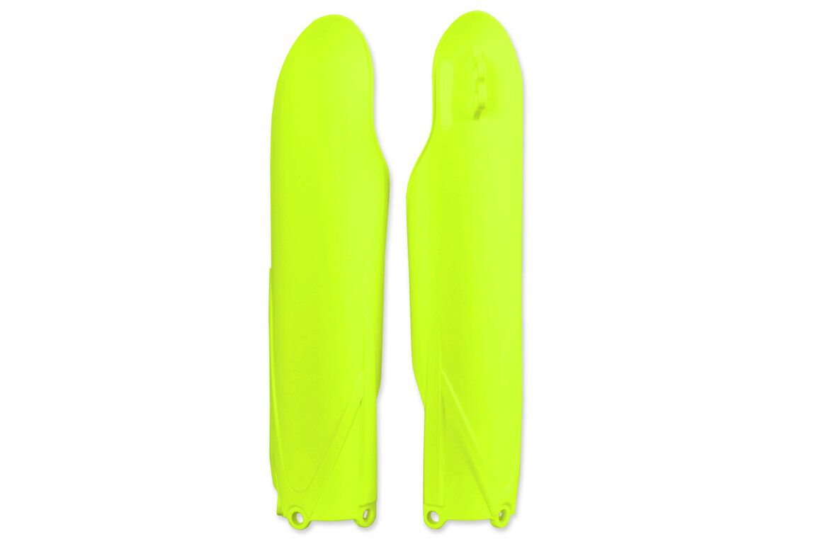 Polisport Flo Yellow Lower Fork Guards for 10-25 Yamaha YZ125, YZ250, YZ250F, YZ450F