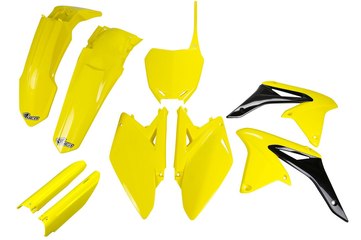 UFO Yellow w/ Forks Plastic Kit for 10-18 Suzuki RMZ250