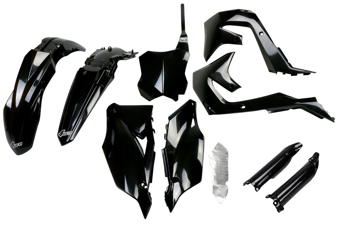 UFO Black w/ Forks Plastic Kit for 19-24 Kawasaki KX250F, KX450F