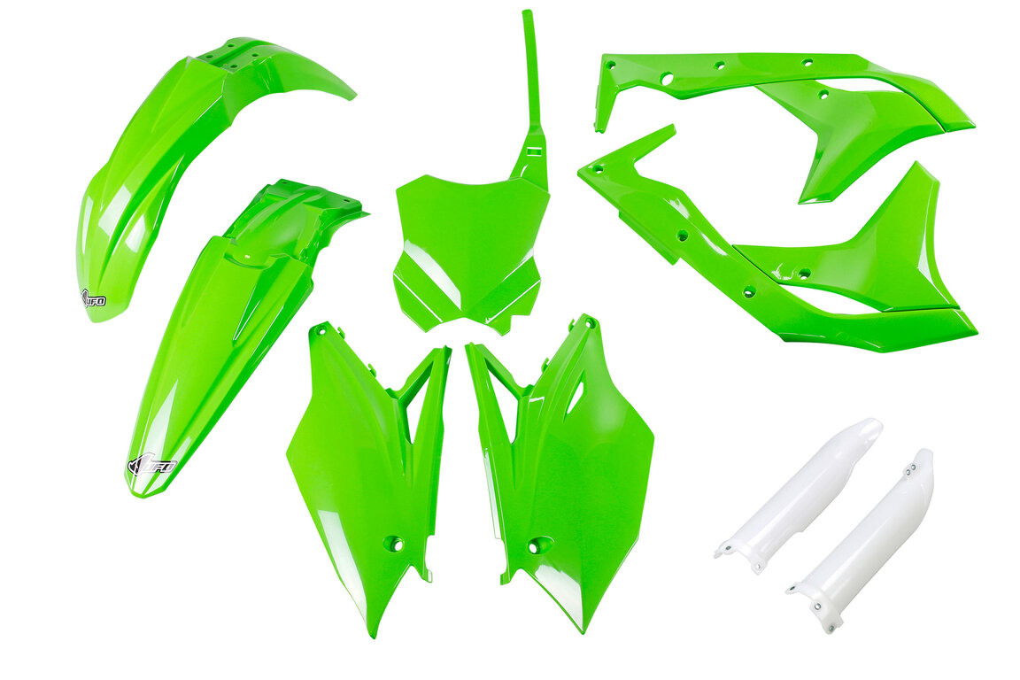 UFO Green w/ Forks Plastic Kit for 17-20 Kawasaki KX250F