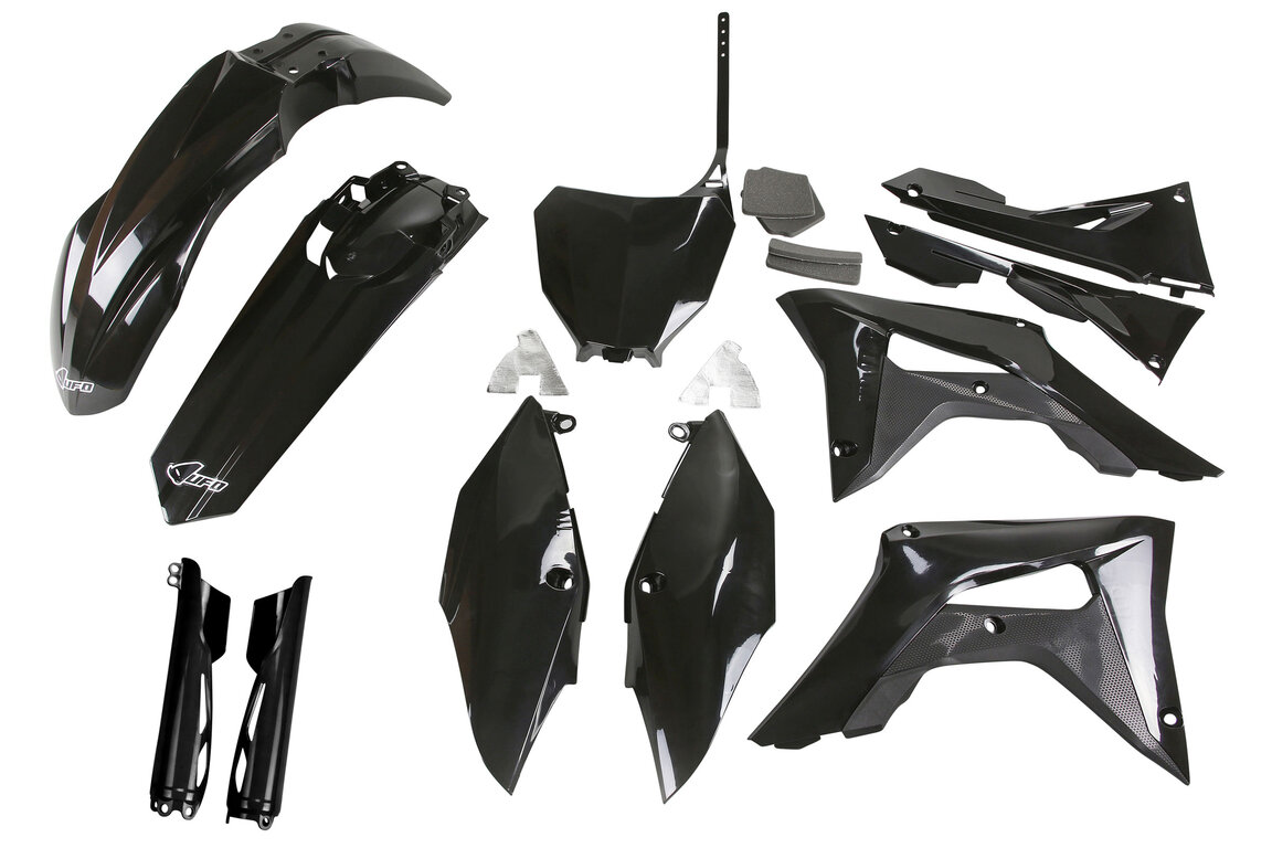 UFO Black w/ Forks Plastic Kit for 17-21 Honda CRF250, CRF450