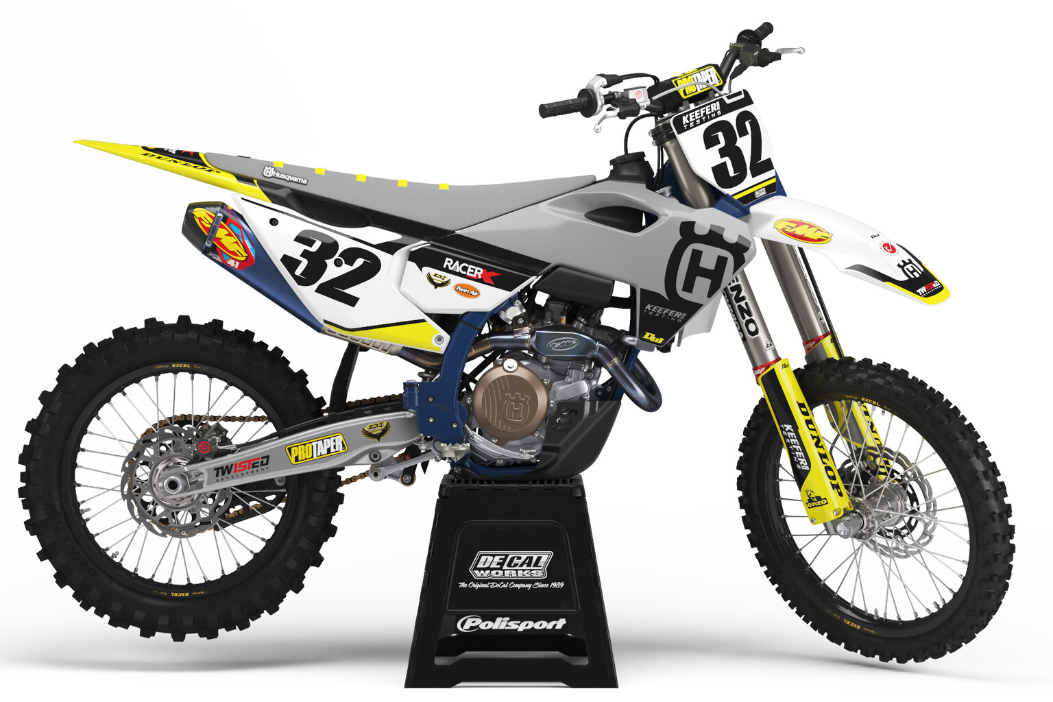 Husqvarna FC450 Black Grey Amped Custom Dirt Bike Graphics Kit