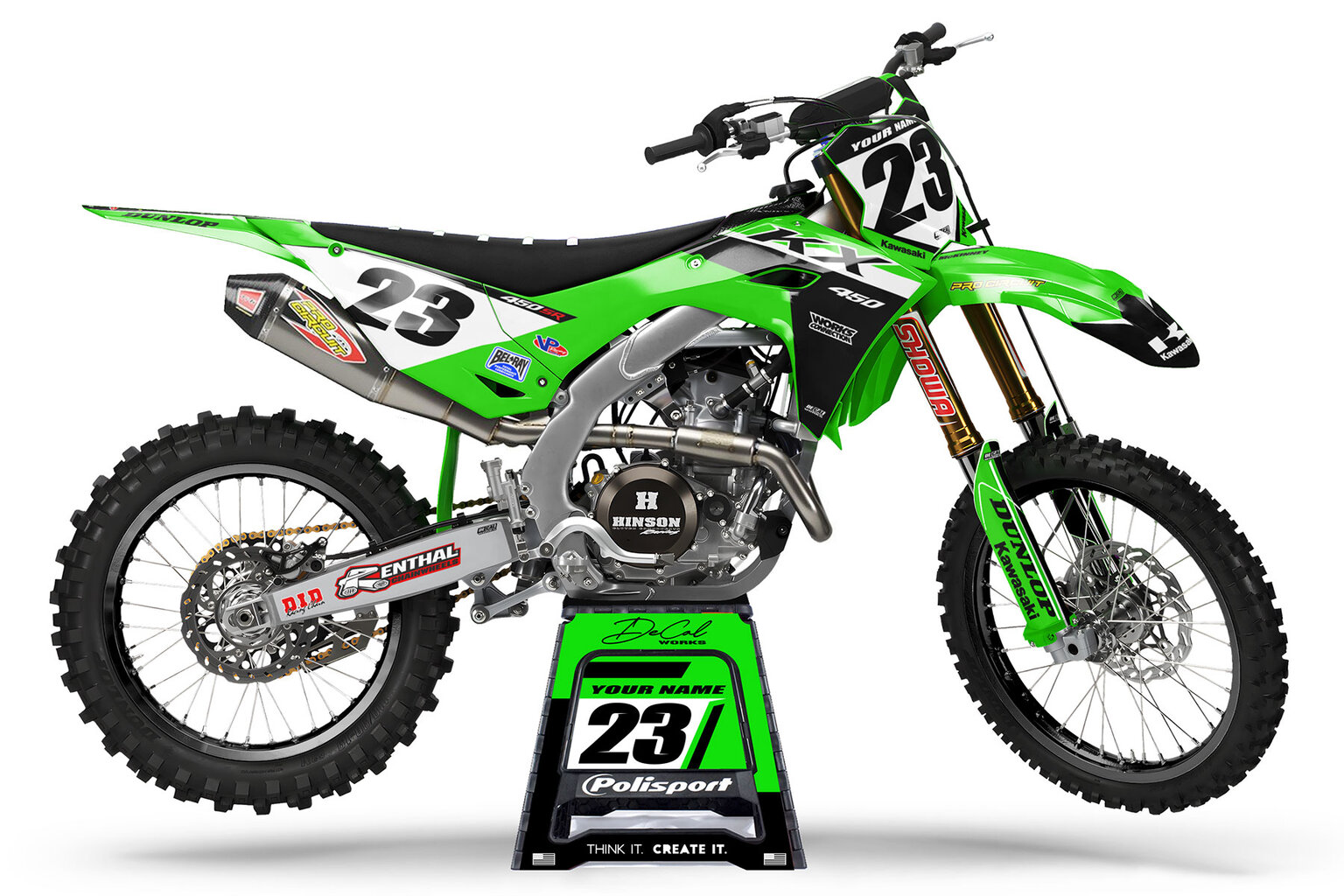 Kawasaki KX450F Green MFG Series 23 Dirt Bike Graphics Kit