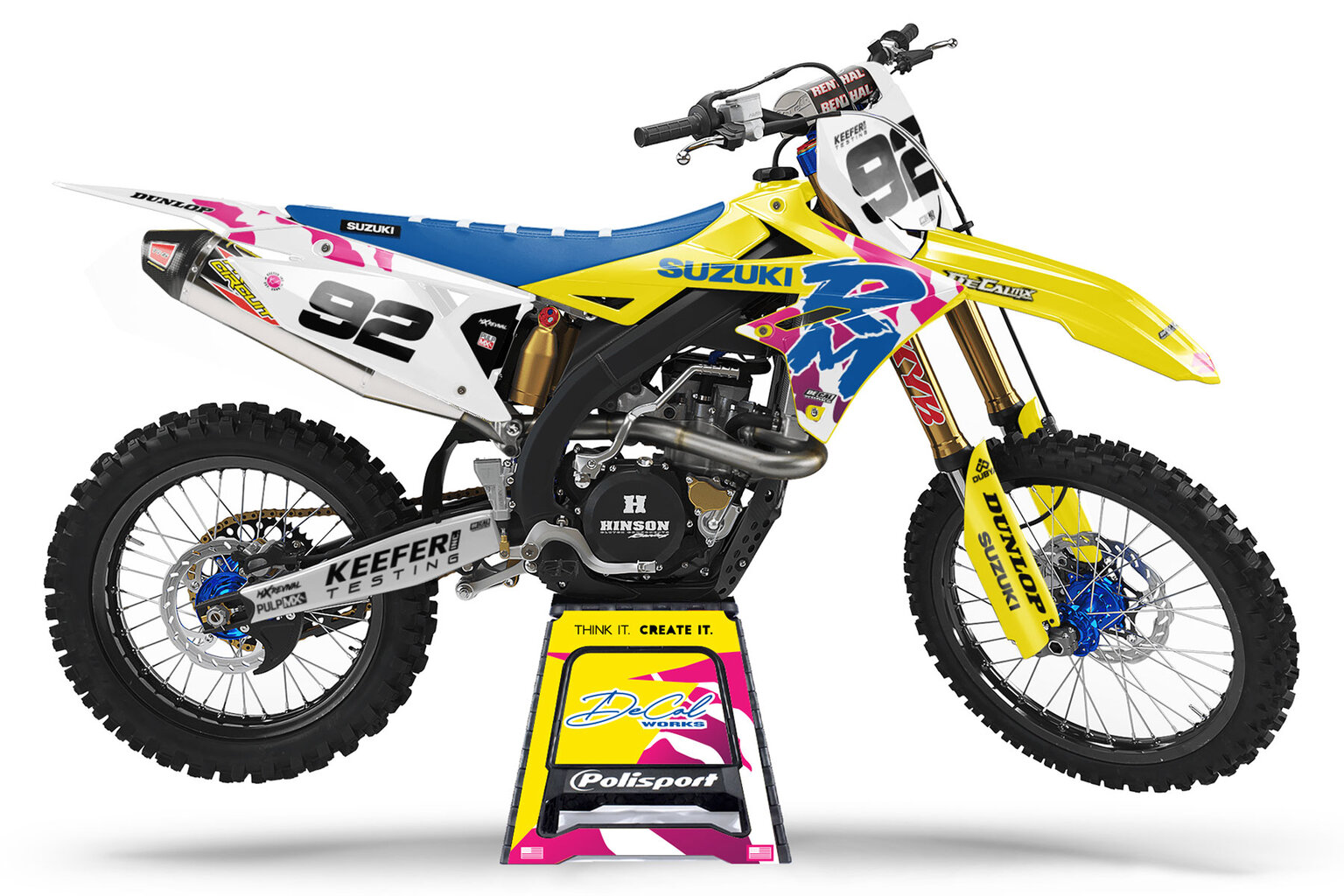 Suzuki DRZ110 Yellow 92 Retro Dirt Bike Graphics Kit